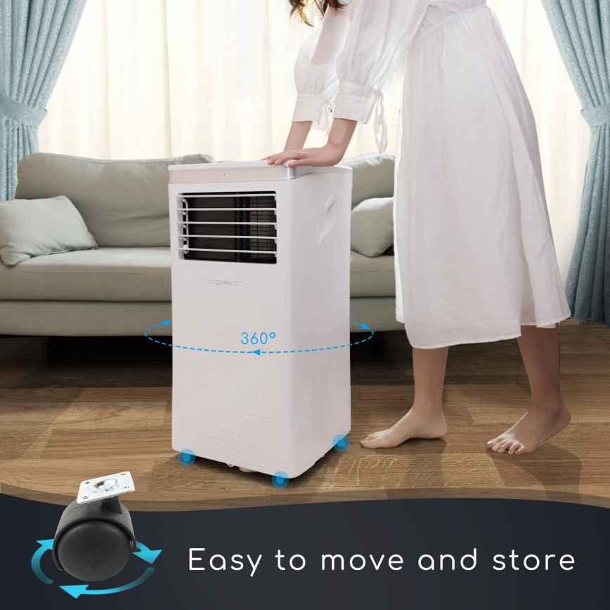 Aigostar - Smarte mobile Klimaanlage 3-in-1 1003W/230V 9000 BTU Wi-Fi weiß + Fernbedienung