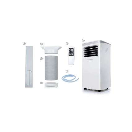 Aigostar - Smarte mobile Klimaanlage 3-in-1 1003W/230V 9000 BTU Wi-Fi weiß + Fernbedienung