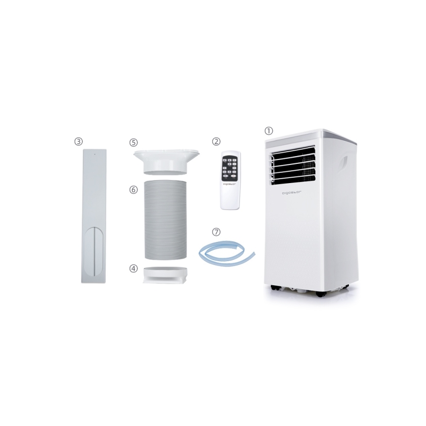 Aigostar - Smarte mobile Klimaanlage 3-in-1 1003W/230V 9000 BTU Wi-Fi weiß + Fernbedienung