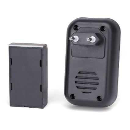 Aigostar - Kabellose Steckdosen-Türklingel 230V/12V IP44 schwarz