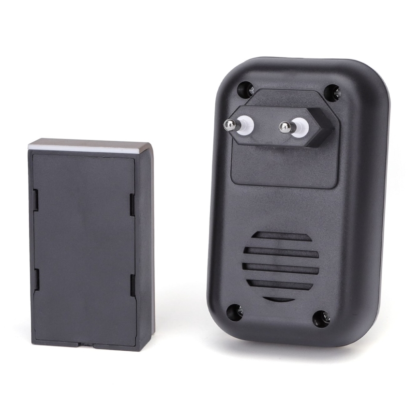Aigostar - Kabellose Steckdosen-Türklingel 230V/12V IP44 schwarz