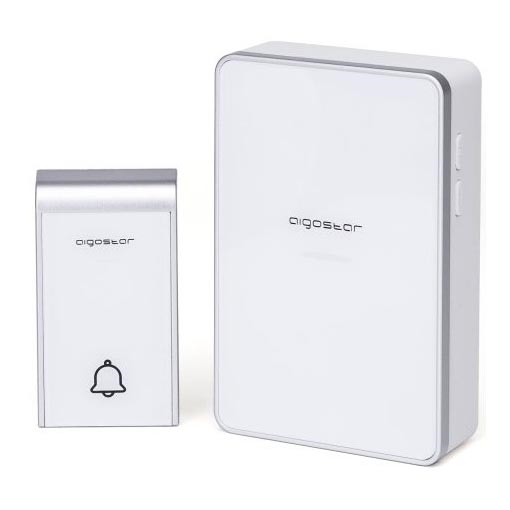 Aigostar - Kabellose Türklingel 3xAA/12V IP44 weiß/silbern