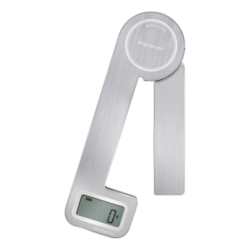 Aigostar - Klappbare Küchenwaage 5 kg mattchrom