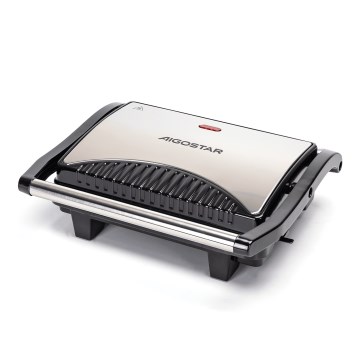 Aigostar - Kontaktgrill 1000W/230V schwarz/matt Chrom