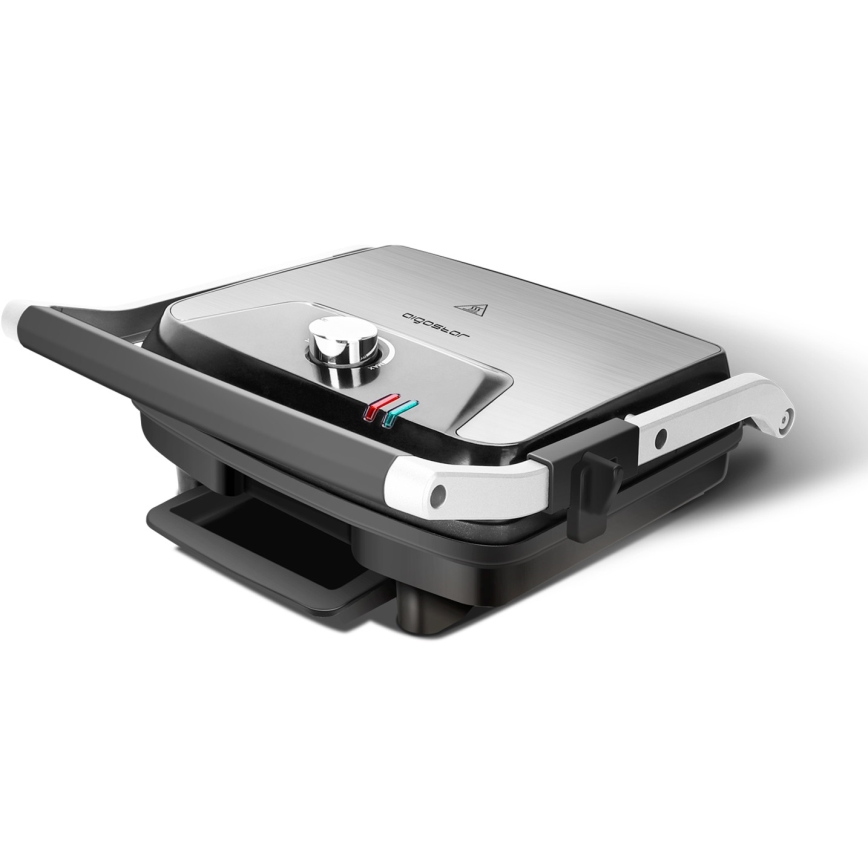 Aigostar - Kontaktgrill 2200W/230V matt Chrom/schwarz
