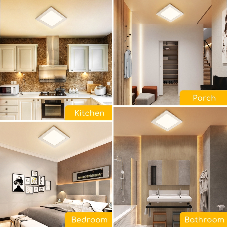 Aigostar - LED-Aufputz-Deckenleuchte LED/6W/230V 3000K 12,2x12,2 cm Weiß