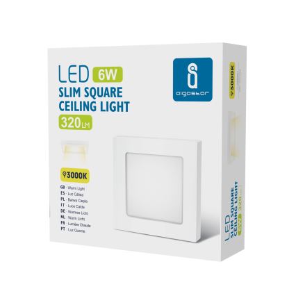 Aigostar - LED-Aufputz-Deckenleuchte LED/6W/230V 3000K 12,2x12,2 cm Weiß