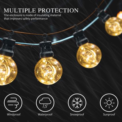 Aigostar - LED Außen dekorační řetěz 10xLED/8m IP44 warm-weiβ