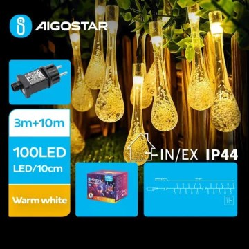 Aigostar - LED-Außen-Dekorations-Lichterkette 100xLED/8 Funktionen 13 m IP44 warmweiß