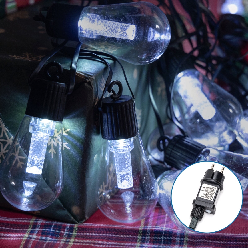 Aigostar - LED-Außen-Dekorations-Lichterkette 20xLED/13m IP44 kaltweiß