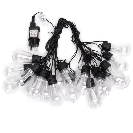 Aigostar - LED-Außen-Dekorations-Lichterkette 20xLED/13m IP44 kaltweiß