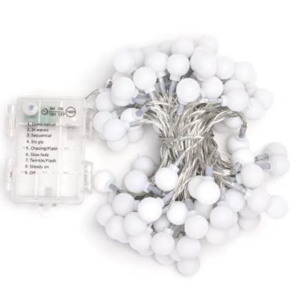 Aigostar - LED-Lichterkette für den Außenbereich 100xLED/3xAA/8 Funktionen 10,3 m IP44 kaltweiß