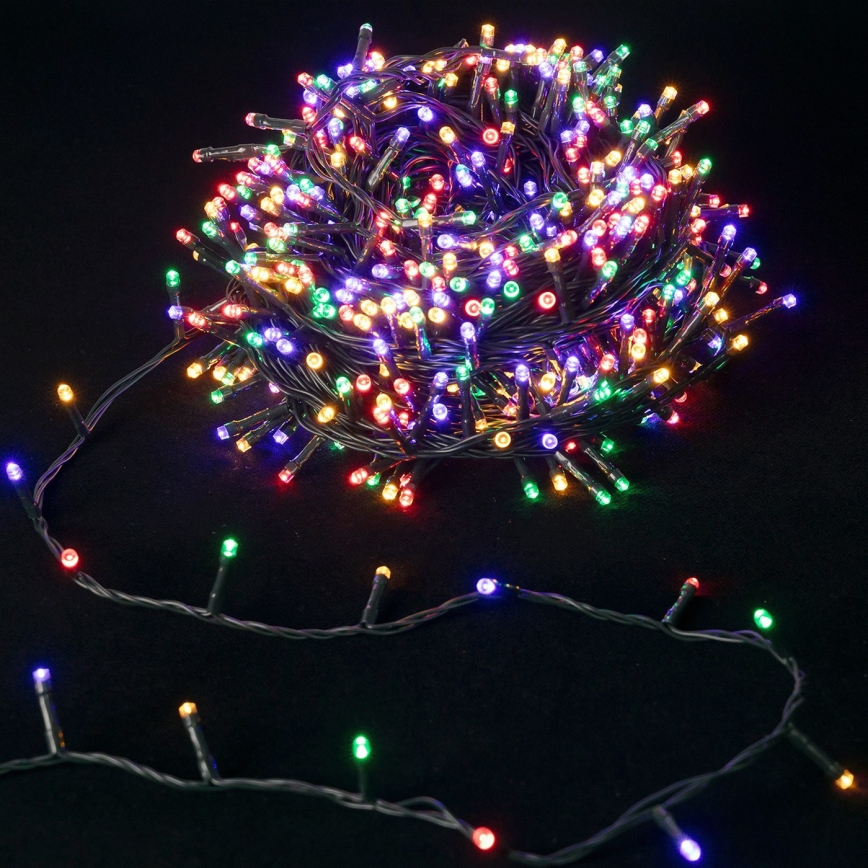 Aigostar - LED-Lichterkette für den Außenbereich, 100 LEDs, 8 Funktionen, 3xAA, 5,3 m, IP44, mehrfarbig