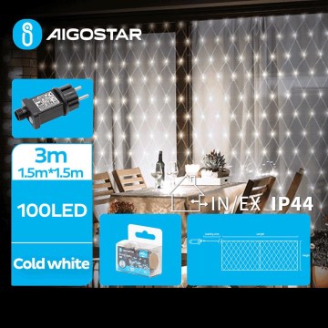 Aigostar - LED-Außen-Lichterkette 100xLED/8 Funktionen 4,5x1,5m IP44 kaltweiß