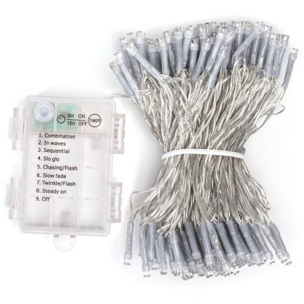 Aigostar -LED Außen-Lichterkette 150xLED/8 Funktionen 3xAA 15,3m IP44 mehrfarbig