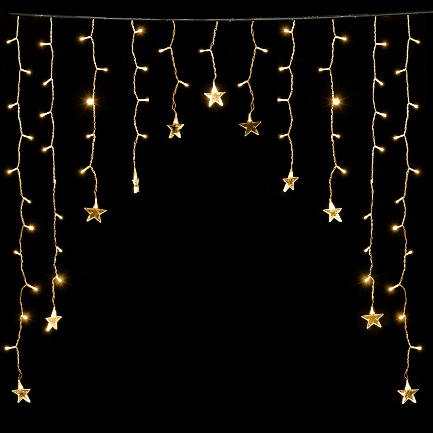 Aigostar - LED-Außenlichterkette, 168 LEDs / 8 Funktionen, 3 × 1,5 m, IP44, warmweiß, Sterne