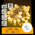 Aigostar - LED-Außen-Lichterkette 25×LED/3×AA/8 Funktionen 2,8 m IP44 warmweiß