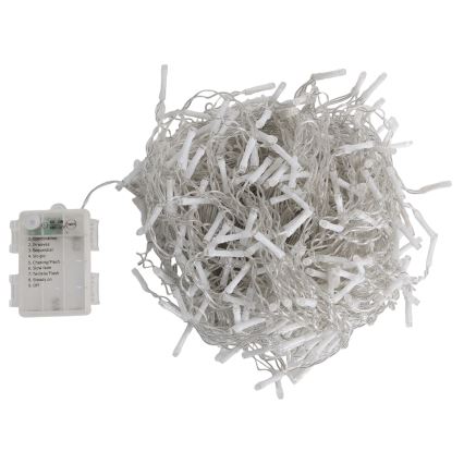 Aigostar - LED-Außen-Weihnachtskette 300xLED/8 Funktionen 3xAA 18x0,6 m IP44 warmweiß