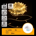 Aigostar - LED-Außen-Lichterkette, 50 LEDs, 8 Funktionen, 3xAA, 5,3 m, IP44, warmweiß