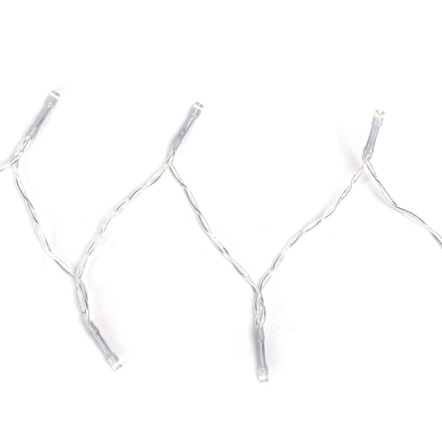 Aigostar - LED-Außen-Lichterkette, 50 LEDs, 8 Funktionen, 3xAA, 5,3 m, IP44, warmweiß