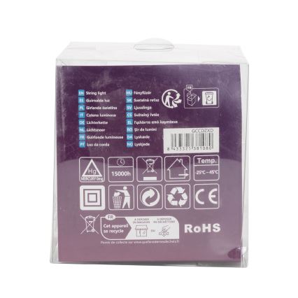 Aigostar - LED-Außen-Lichterkette 50 LEDs/8 Funktionen, 8 m, IP44, warmweiß
