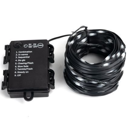 Aigostar - LED-Außen-Weihnachtslichterkette 100xLED/8 Funktionen 3xAA 10,3m IP44 mehrfarbig