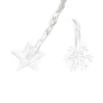 Aigostar - LED-Außen-Weihnachtslichterkette 100 LEDs/8 Funktionen 3xAA 10 m IP44 warmweiß mit Sternen
