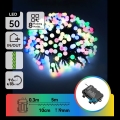 Aigostar - LED Außen-Weihnachts-Lichterkette 50xLED/8 Funktionen 3xAA 5,3 m IP44 mehrfarbig