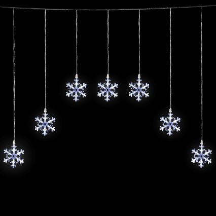 Aigostar - LED-Außen-Weihnachts-Lichterkette 84 LEDs / 8 Funktionen 1,2×1 m IP44 kaltweiß mit Schneeflocken