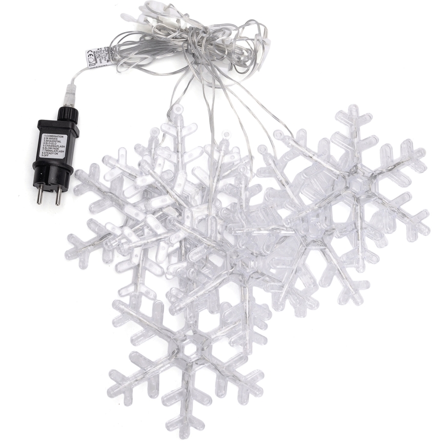 Aigostar - LED-Außen-Weihnachts-Lichterkette 84xLED/8 Funktionen 1,2x1m IP44 warmweiß Schneeflocken