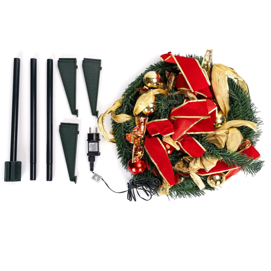 Aigostar - LED-Außen-Weihnachtsbaum 150 LEDs 1,8 m IP44 rot, kaltweiß