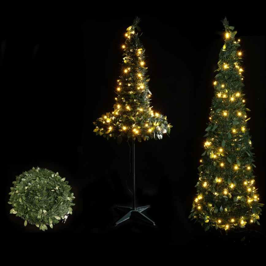 Aigostar - LED-Außen-Weihnachtsbaum 80 LEDs 1,2 m IP44 grün warmweiß