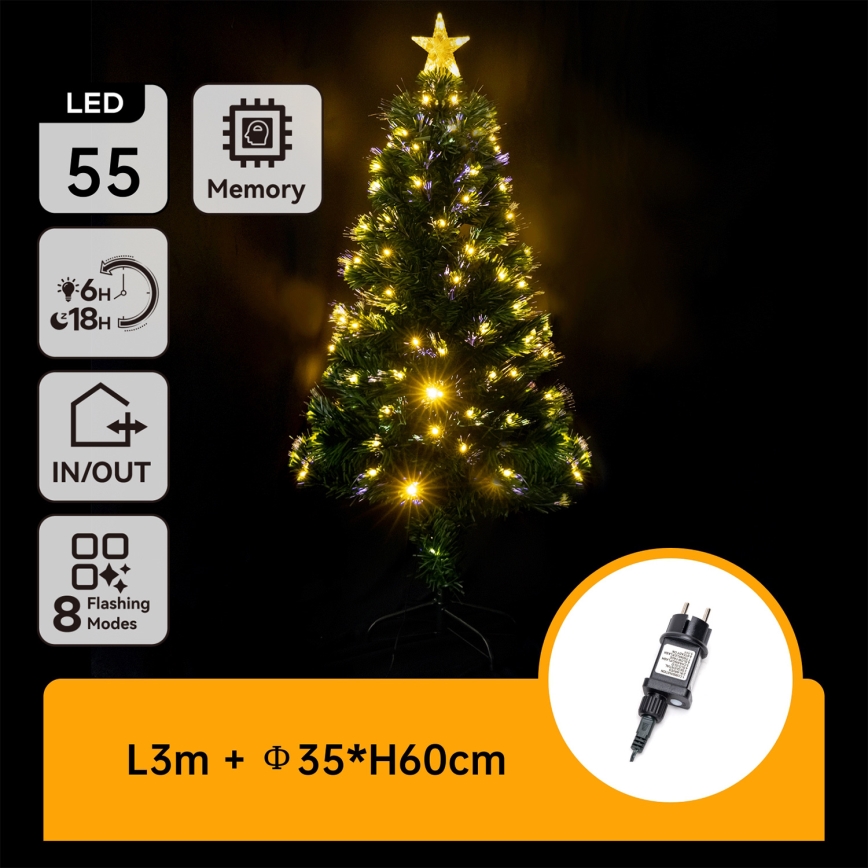 Aigostar - LED-Außen-Weihnachtsbaum, LED/3,6 W/230 V, 60 cm, IP44, warmweiß
