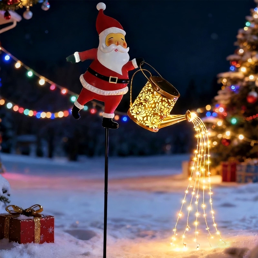 Aigostar - LED-Außen-Weihnachtsdekoration 120xLED/8 Funktionen 80 cm IP44 Santa/warmweiß