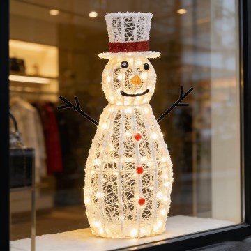 Aigostar - LED Außen-Weihnachtsdekoration 180xLED/8 Funktionen 0,9m IP44 warmweiß Schneemann