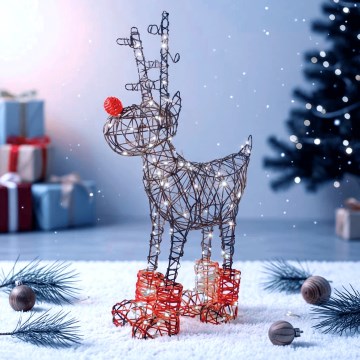 Aigostar - LED Außen-Weihnachtsdekoration 200xLED/8 Funktionen 0,9m IP44 kaltweiß Rentier
