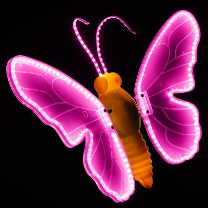 Aigostar - LED Außendekoration 246xLED/9W/230V 42 cm IP44 Schmetterling/rosa