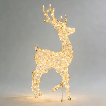 Aigostar - LED Außen-Weihnachtsdekoration 240xLED/8 Funktionen 1,25m IP44 warmweiß Rentier