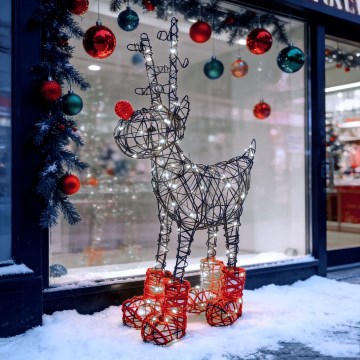 Aigostar - LED Außen-Weihnachtsdekoration 260xLED/8 Funktionen 1,2m IP44 kaltweiß Rentier