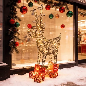 Aigostar - LED Außen-Weihnachtsdekoration 260xLED/8 Funktionen 1,2m IP44 warmweiß Rentier