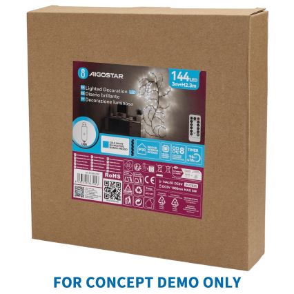 Aigostar - LED Weihnachtsdekoration für den Außenbereich 540xLED/6W/230V 43 cm IP44 warmweiße Schneeflocke