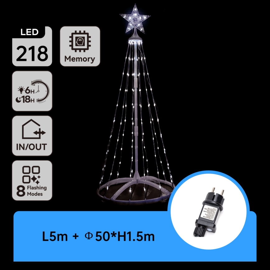 Aigostar - LED Außen-Weihnachtsdekoration LED/3,6W/230V 150 cm IP44 kaltweiß
