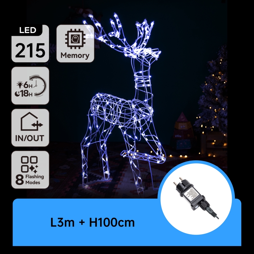 Aigostar - LED-Außen-Weihnachtsdekoration LED/3,6W/31/230V 6500K 105 cm IP44 Rentier