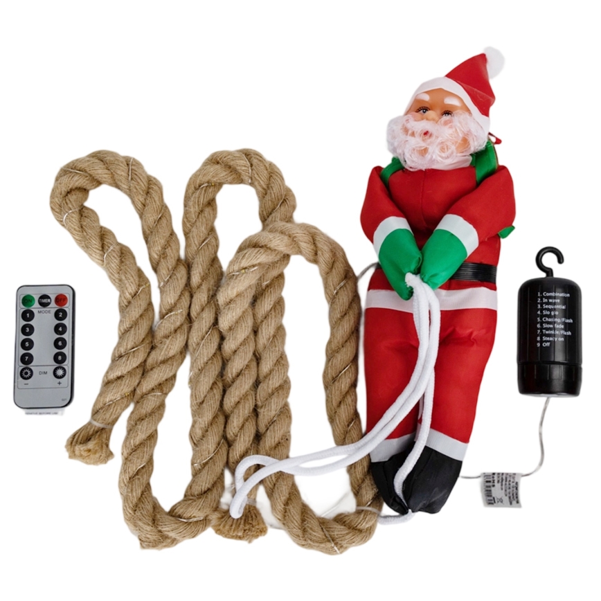 Aigostar - LED-Außen-Weihnachtsdekoration LED/4xAA IP44 Weihnachtsmann mit Fallschirm