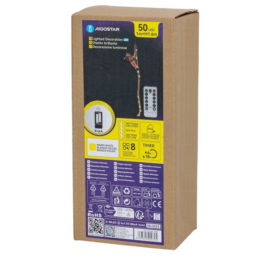 Aigostar - LED-Außen-Weihnachtsdekoration LED/4xAA IP44 Weihnachtsmann mit Fallschirm