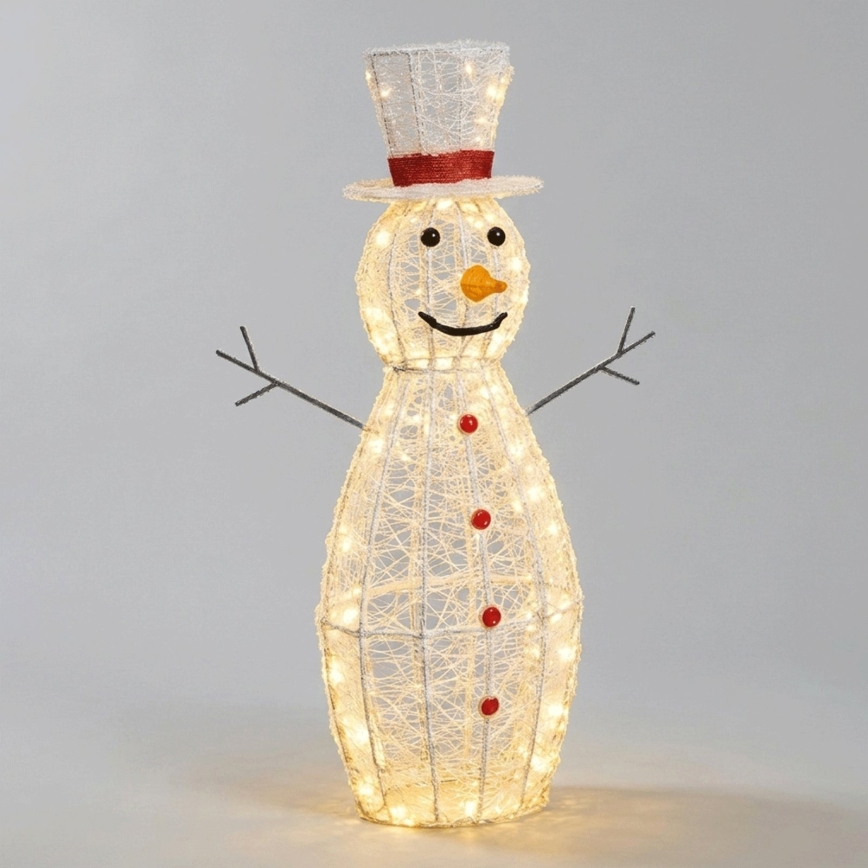 Aigostar - LED-Außen-Weihnachtsdekoration 260 LEDs / 8 Funktionen, 1,2 m, IP44, warmweiß, Schneemann