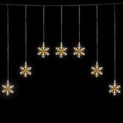 Aigostar - LED-Außen-Weihnachtslichterkette 84 LEDs/8 Funktionen 1,2 x 1 m IP44 warmweiß, mit Schneeflocken