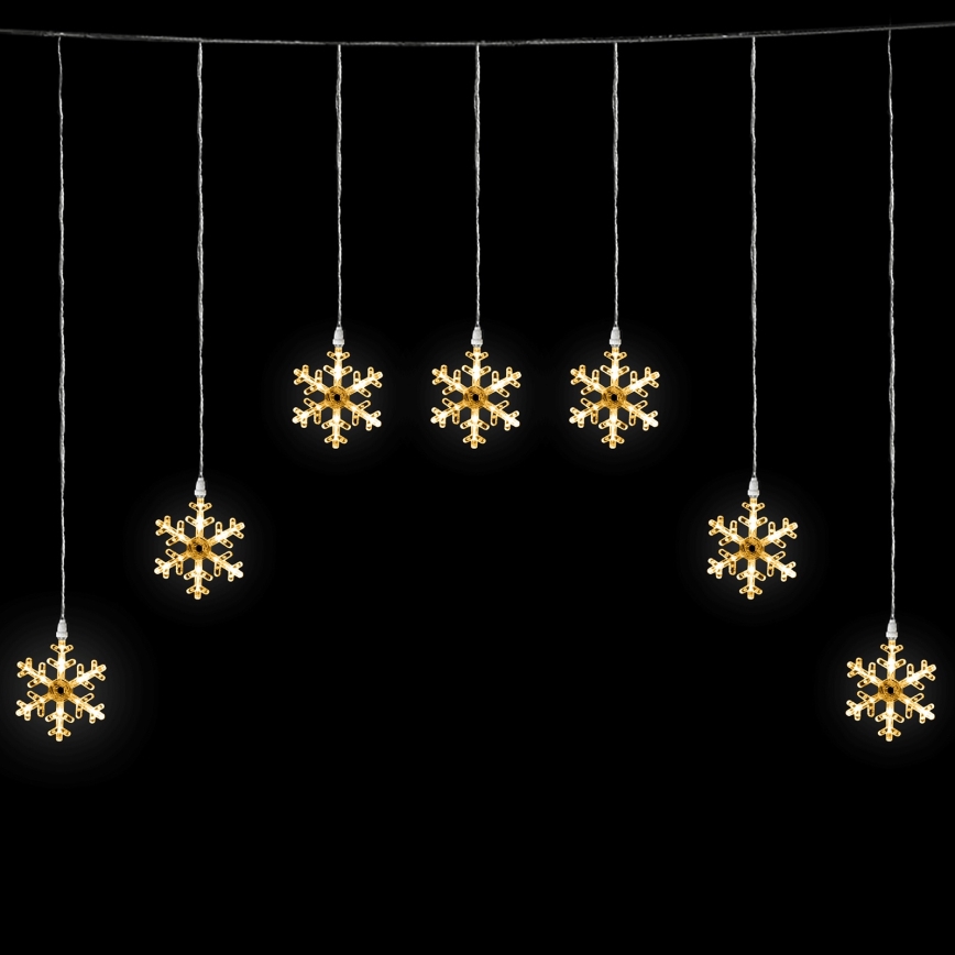 Aigostar - LED-Außen-Weihnachtslichterkette 84 LEDs/8 Funktionen 1,2 x 1 m IP44 warmweiß, mit Schneeflocken