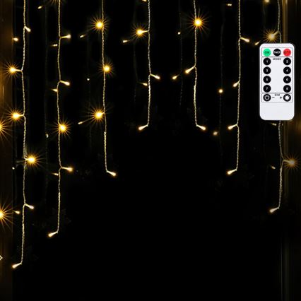Aigostar - LED-Außen-Weihnachtslichterkette 100xLED/6W/230V/8 Funktionen 1,5x1m IP44 warmweiß + Fernbedienung