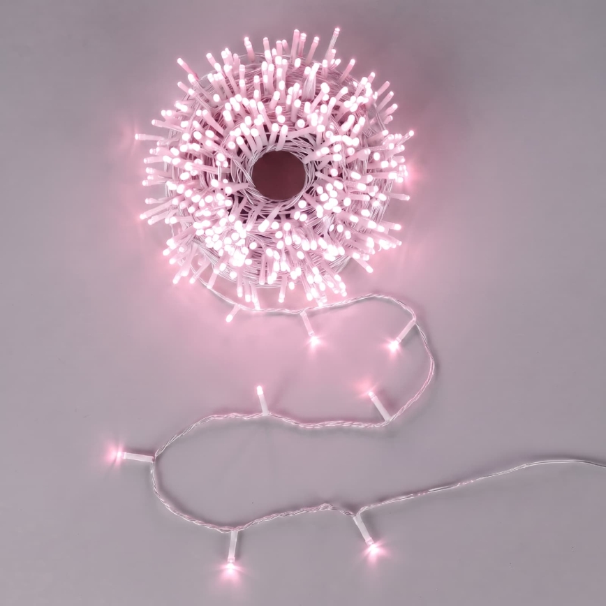 Aigostar - LED-Außen-Weihnachtslichterkette 100xLED/8 Funktionen 13m IP44 rosa